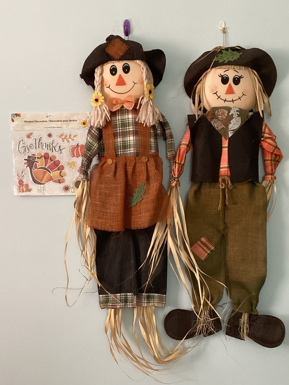 Autumn Harvest Orange & Green Scarecrow Decor